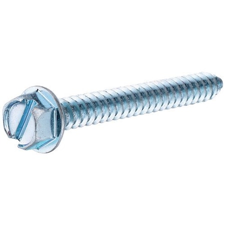 Hillman Sheet Metal Screw, #10 x 3/4 in, Zinc Plated Steel Flange Hex Head Slotted Drive, 10 PK 5325